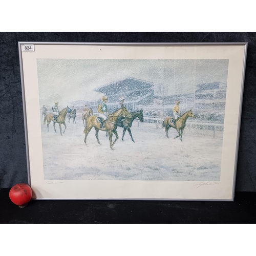 824 - A limited edition 65/275 hand signed print of an original Joy Hawker painting titled 'Cheltenham 198... 