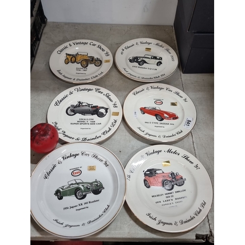 841 - Six collectible plates from the Classic & Vintage Car Shows (1997-2002), each featuring detailed ill... 