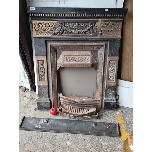 873 - An stunning Victorian cast iron fireplace insert with ornate floral and geometric designs. Decorativ... 