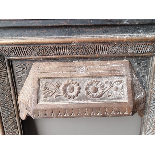 873 - An stunning Victorian cast iron fireplace insert with ornate floral and geometric designs. Decorativ... 