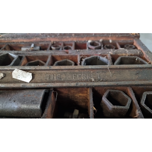 890 - A vintage Forged Hex Socket Set in Wooden Case. Classic tool collection with various socket sizes, l... 