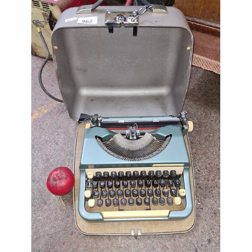 962 - A superb vintage Imperial Good Companion typewriter in a lovely metallic grey blue finish. In origin... 