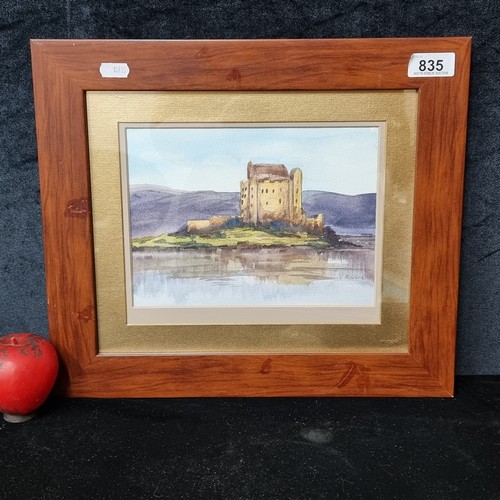 835 - An original B Ward watercolour on paper painting titled ' Eilean Donan Castle'. Features the titular... 