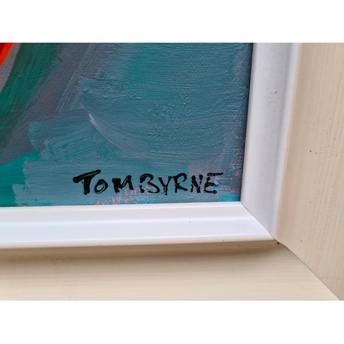 838 - Star Lot: A stunning good size original Tom Byrne (b. 1962) acrylic on canvas painting of an abstrac... 