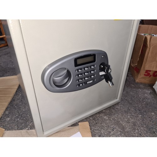 654 - ROK Security electronic safe with LCD display and manual override key system. Box dimensions: 380mm ... 