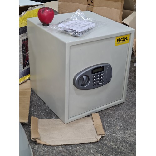 654 - ROK Security electronic safe with LCD display and manual override key system. Box dimensions: 380mm ... 