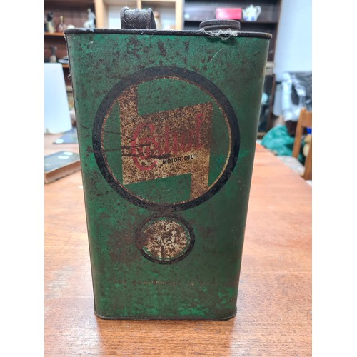 708 - An antique Castrol Motor Oil Can, XXL size. Features classic green and beige design with 