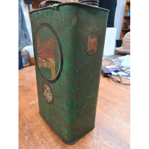 708 - An antique Castrol Motor Oil Can, XXL size. Features classic green and beige design with 