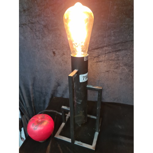 756 - A Lucide modern table lamp, Model No. 08526/01, Belgium. Single bulb holder (E27), black metal frame... 