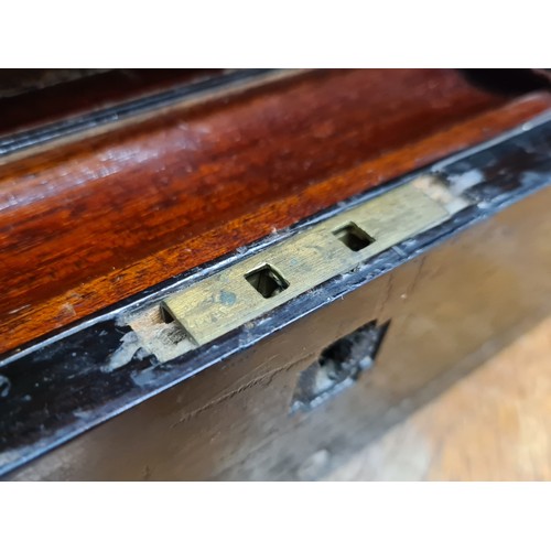 135 - A charming antique mahogany portable writing slope / desk. Features lovely Mother of Pearl marquetry... 