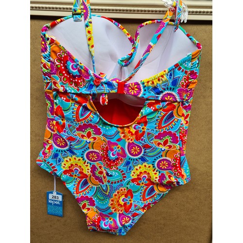 283 - A Lepel ' Fiesta' ladies swimsuit brand new with tags. UK size 36F featuring underwired and padded c... 