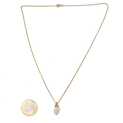 7 - Star Lot : A very pretty diamond set pendant and chain hallmarked nine carat gold. Length of chain -... 