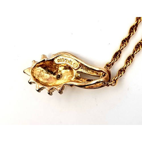 7 - Star Lot : A very pretty diamond set pendant and chain hallmarked nine carat gold. Length of chain -... 