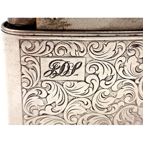 620 - Two items consisting of a machine turned cigarette case in sterling silver with silver gilt inlay. H... 