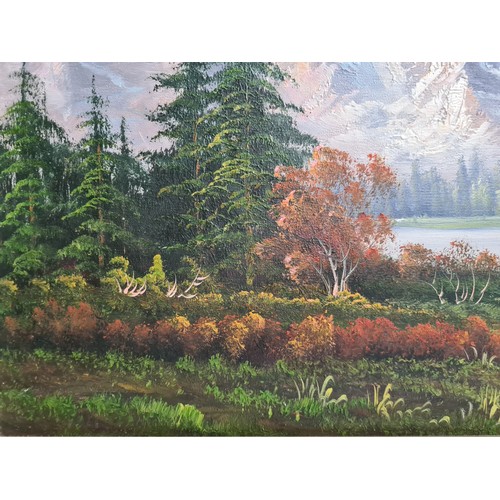 833 - Star Lot: A breathtaking original oil on canvas painting. Features a serene picturesque landscape wi... 