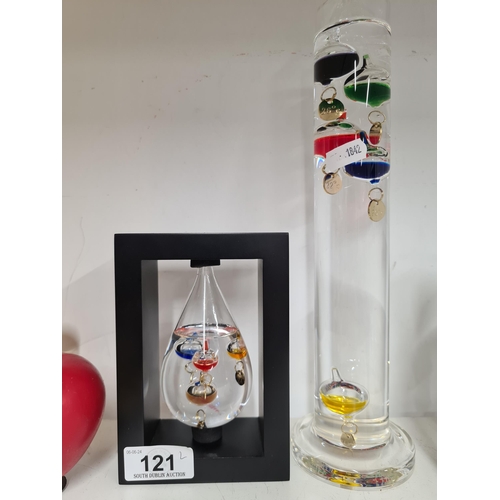 121 - Two Galileo Thermometers. This distinctive ornamental thermometer usilise Galileo Galilei's discover... 