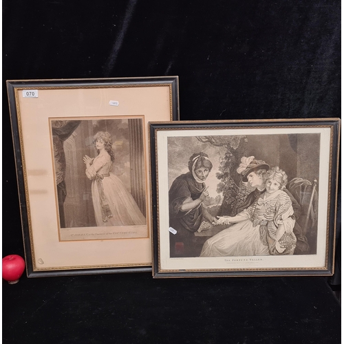 70 - Two fabulous antique early 20th century engravings originally engraved by 'F. Bartolozzi' titled 'Th... 