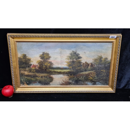 82 - Star Lot : A delicate vintage original oil on board painting. Features a well observed landscape sce... 