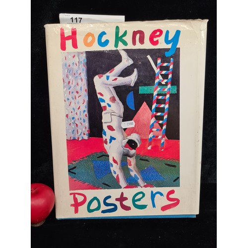 117 - Star Lot : A fabulous 1987 first edition hardback book titled, 'Hockney Posters'. Features wonderful... 