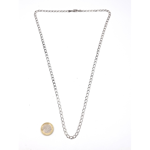 27 - A sterling silver chain. Length - 72 cms. Weight - 18 grams.