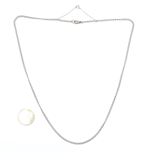 946 - A sterling silver link chain necklace. Length - 58 cms. Weight - 6.60 grams. Boxed.