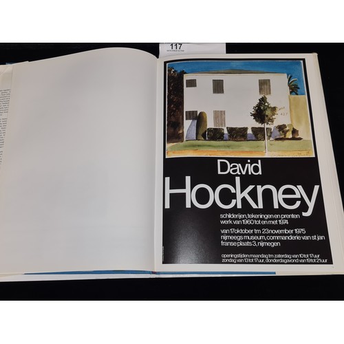 117 - Star Lot : A fabulous 1987 first edition hardback book titled, 'Hockney Posters'. Features wonderful... 