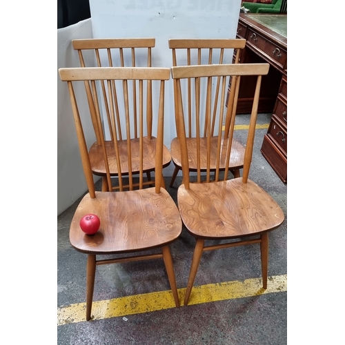 A set of four Ercol Mid-Century Modern style chairs, marked B.S.