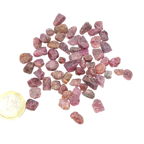 53 - A collection of rough ruby gemstones with a total weight of 232 carats.
