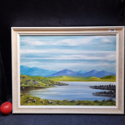 134 - Star Lot: Caroline Quinn (Irish) A wonderful original oil on canvas painting featuring a West of Ire... 