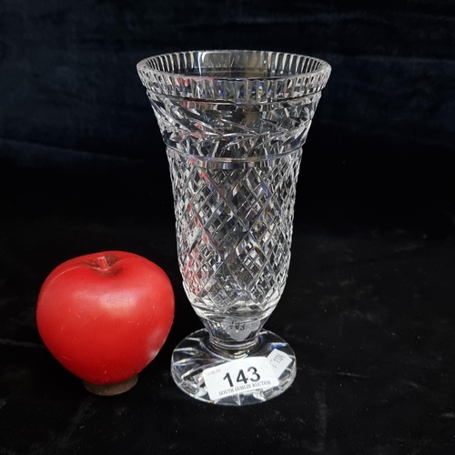 143 - A Waterford crystal vase in very good condition and with acid mark to base.