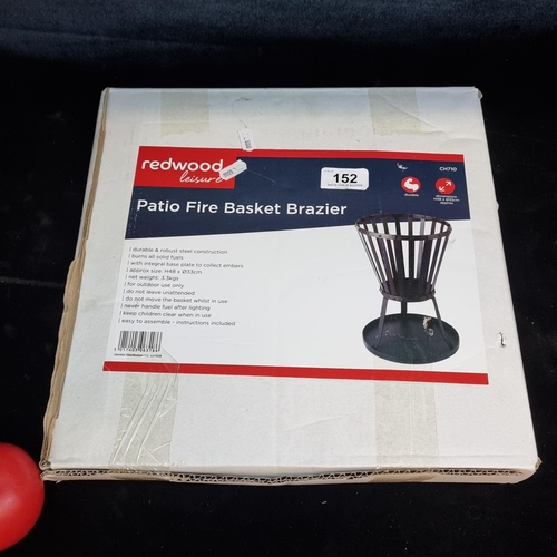 152 - A brand new in box Redwood patio fire basket brazier.