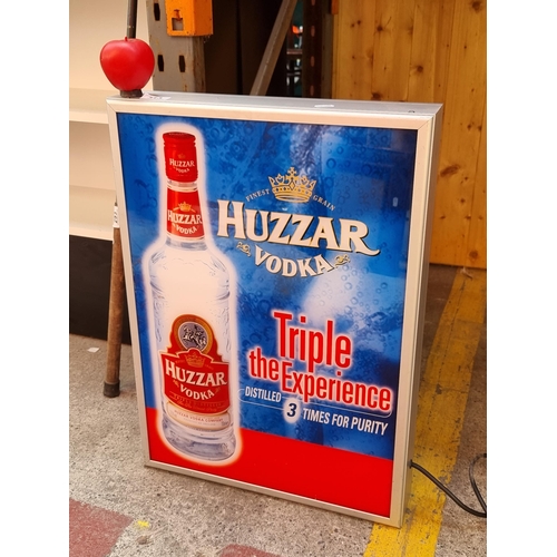 313 - A good sized Huzzar Vodka advertising lightbox.