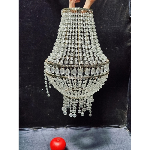 323 - A French lovely drop chandelier fitting. Heavy good quality.