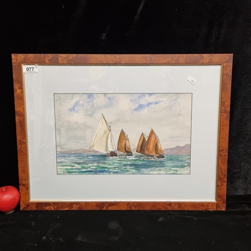 77 - A charming original Vera O'Connell (Irish, postwar) watercolour on paper painting featuring a seasca... 