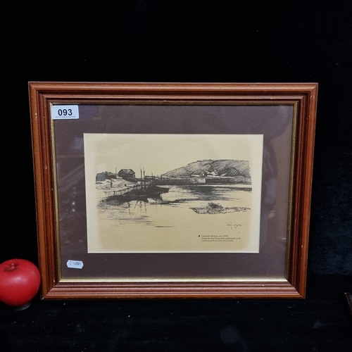 93 - A wonderful vintage print of an original pen and ink drawing by Paul Funge featuring Courtown Harbou... 