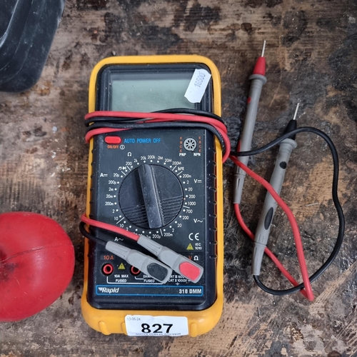 827 - A Rapid 318DMM digital multimeter. Features a highly versatile selection of ranges covering AC and D... 