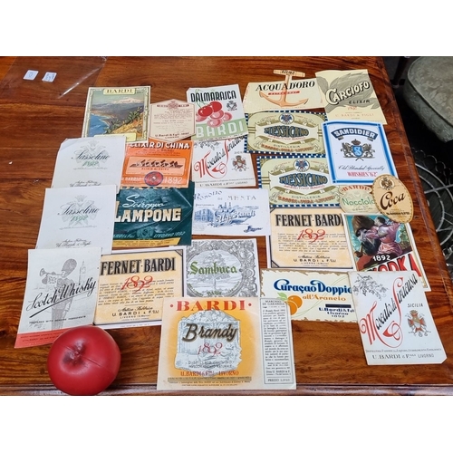 944 - Collection of 23 vintage liquor labels, primarily 