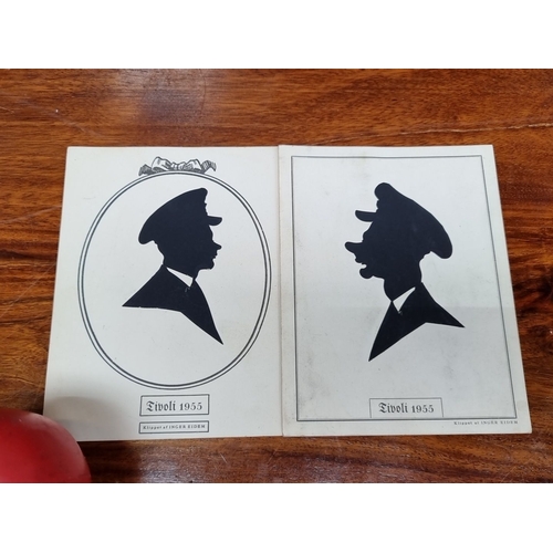 945 - Pair of 1955 silhouette portraits by Inger Eidem, titled 