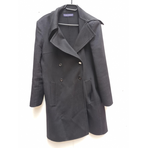 890 - A fantastic cashmere Louise Kennedy black ladies coat. Size EU 44. Made in Italy Very soft.