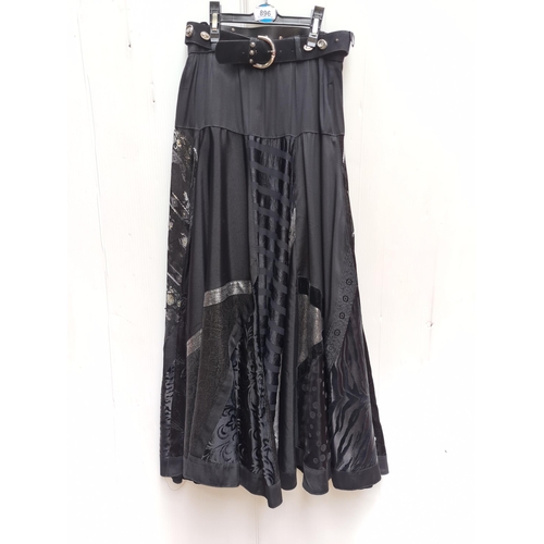 896 - A vintage Gerry Weber EU size 36 black skirt with modern patchwork style detailing. Made in West Ger... 