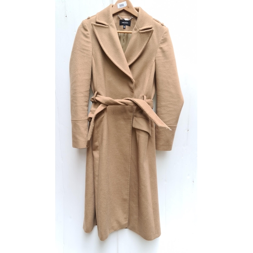 898 - A lovely Karen Millen wool belted coat. UK size 12. 100% wool. Similar coats sell on karenmillen.com... 