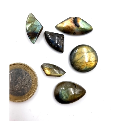 914 - A packet of stunning  Cabochon Labradorite stones. 46 ct.