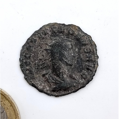 919 - A good size roman coin in encapsulated container. Good detail for the age 1600-2200 years old, great... 