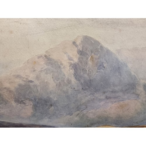 137 - Star Lot: A delightful large 1867 original watercolour on paper painting titled 'Maam'. Features the... 
