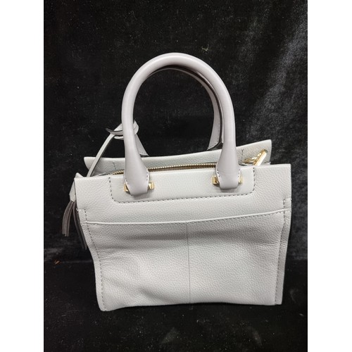 260 - A lovely Radley London ladies grey leather handbag. Comes with additional over the shoulder strap. R... 