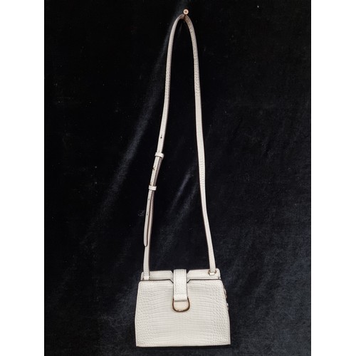 272 - A nice example of a ladies leather Lauren by Ralph Lauren white leather cross body bag with original... 