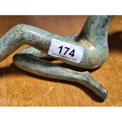 174 - Star Lot : A marvellous genuine Bronze reclining female Form.