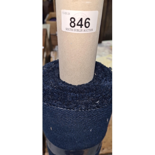 846 - An excellent quality roll of navy upholstery fabric.