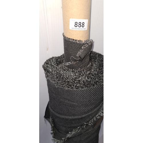 888 - A roll of black fabric with grey thread sewn throughout for furniture reupholstery.