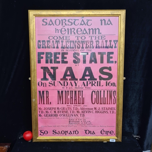 109 - A large print of a 1922 (16 April) Great Leinster Rally In Support of The Free State - ''Mr Michael ... 